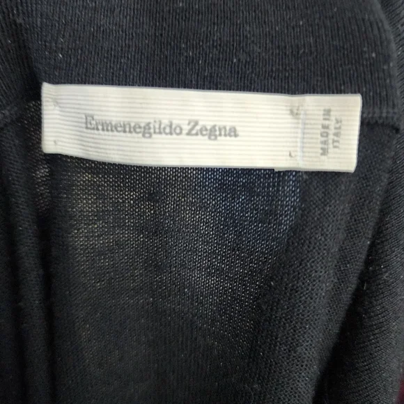ermenegildo zegna Men’s Cashmere Silk Wool Sweater Black 1/4 Zip Long Sleeve XL
